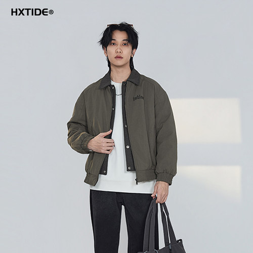 HXTIDE中国狐轩男短款假两件羽绒