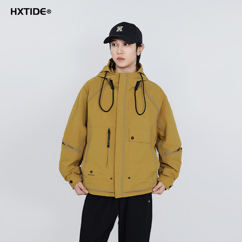 HXTIDE中国狐轩春季带帽男夹克
