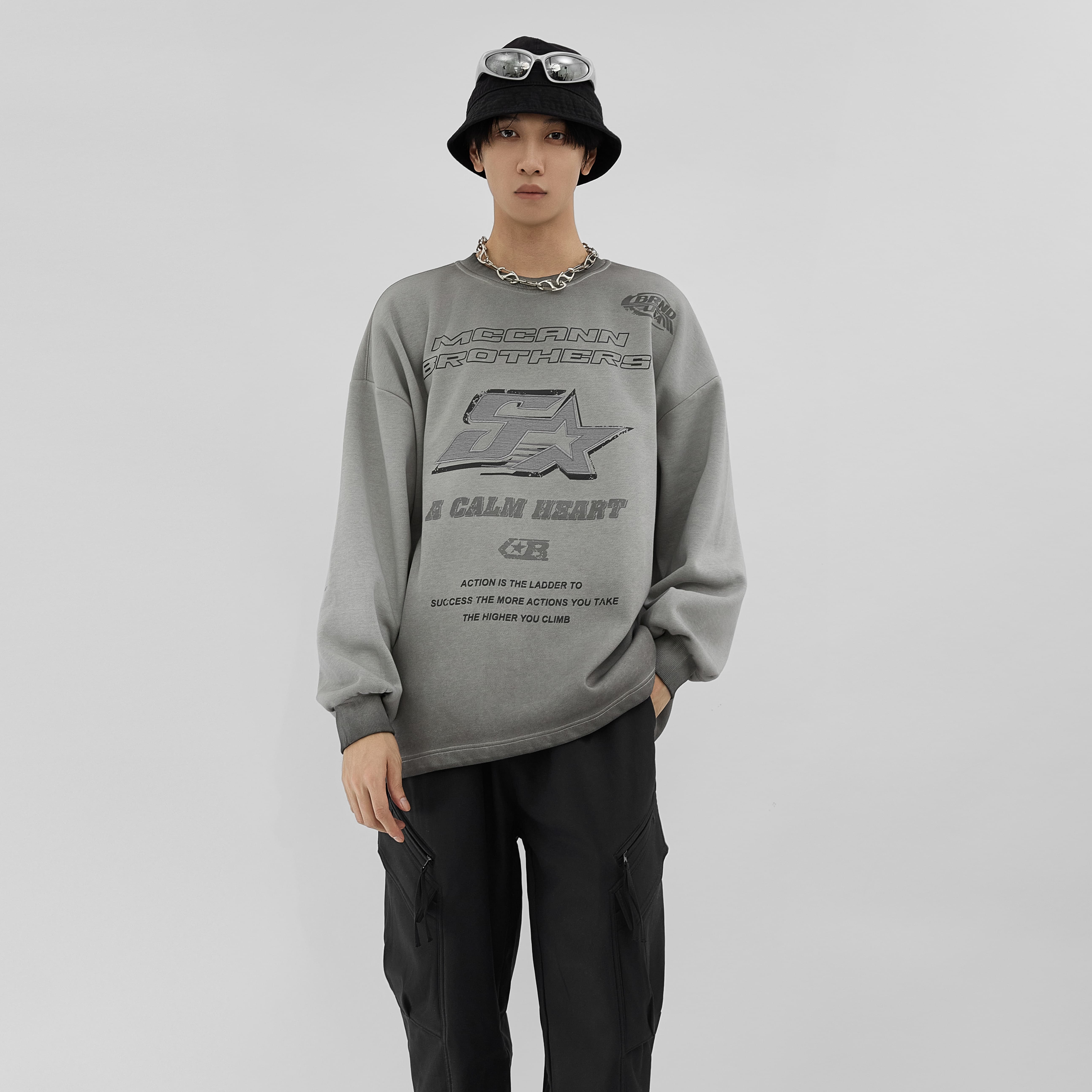 中国狐轩男装秋冬季圆领美式卫衣