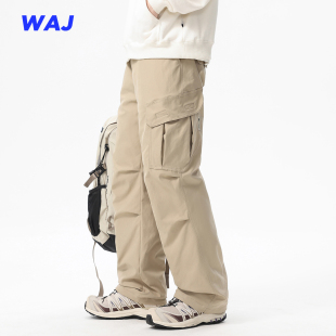 百搭加绒运动裤 秋冬2024新款 男加厚棉裤 羽绒裤 水洗防水复古工装