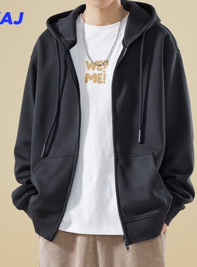 2025秋季美式350g重磅连帽情侣装卫衣男休闲宽松拉链开衫运动外套
