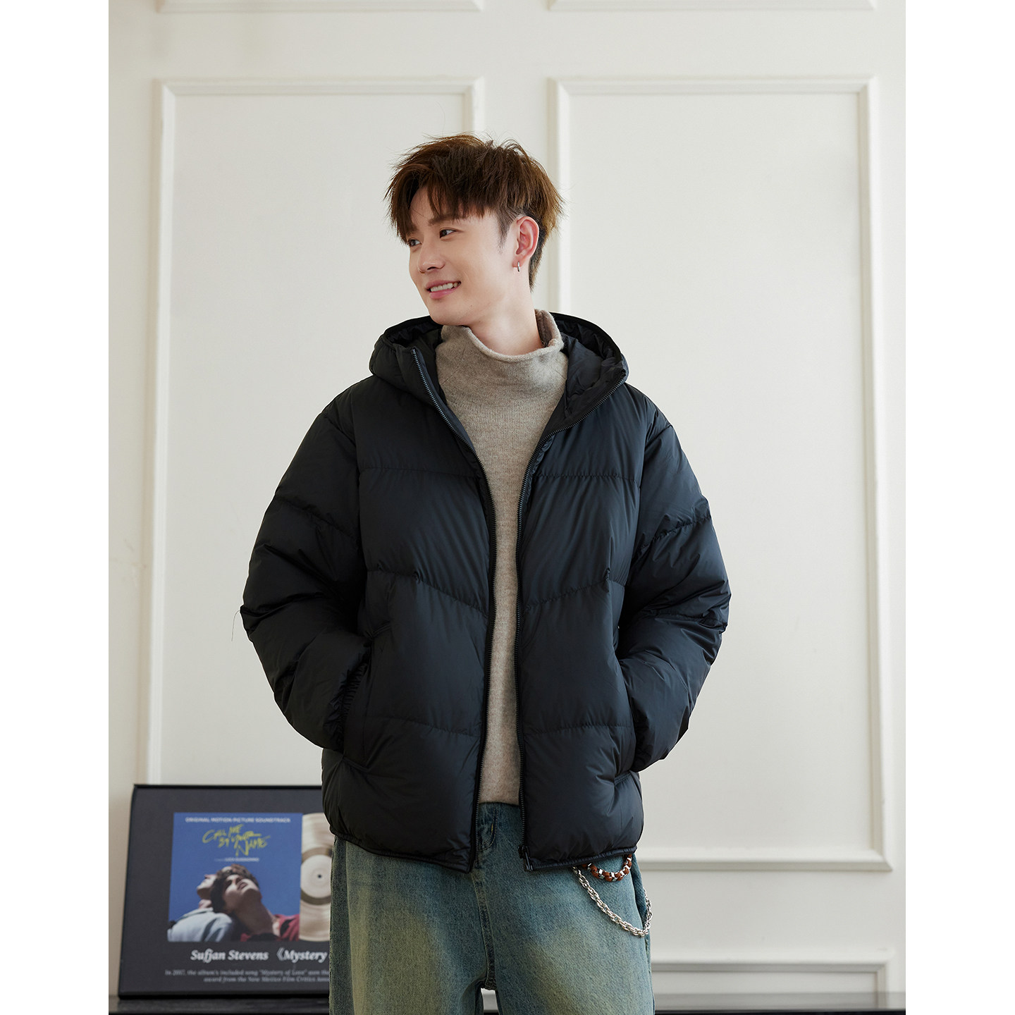 WAJ25冬季新款美式基础休闲连帽面包服男纯色百搭90白鸭绒羽绒服,男装,羽绒服,淘宝优惠券,粉丝福利购,淘宝优惠卷