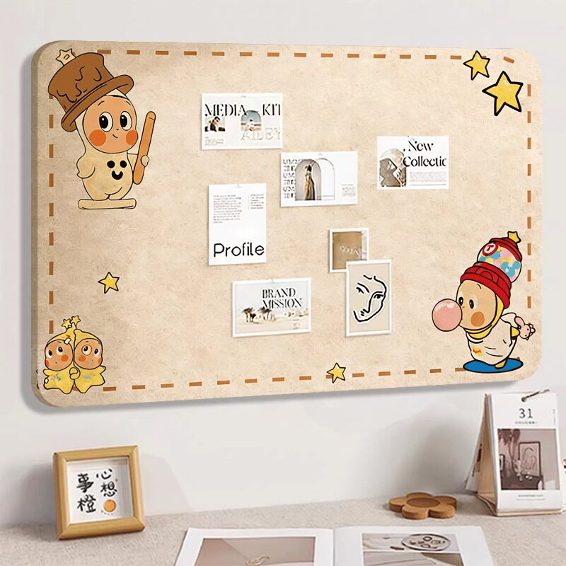 免打孔不伤墙毛毡墙贴星星人毛毡板照片墙展示板拍立得相册墙客厅卧室