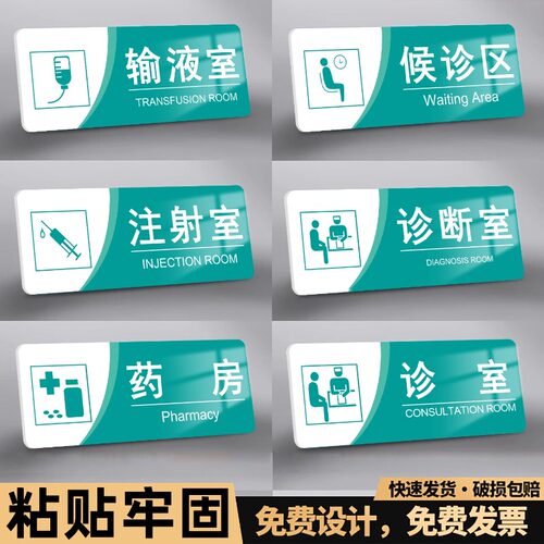 亚克力标牌输液室药房提示牌