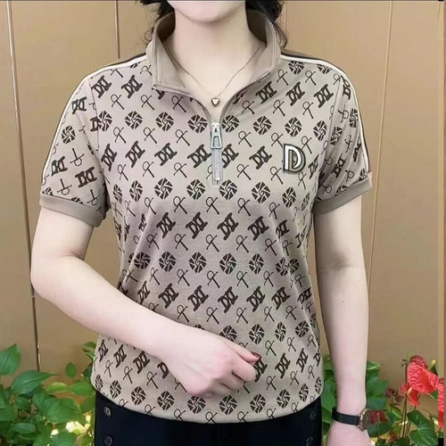 夏季新款大码妈妈装短袖polo上衣