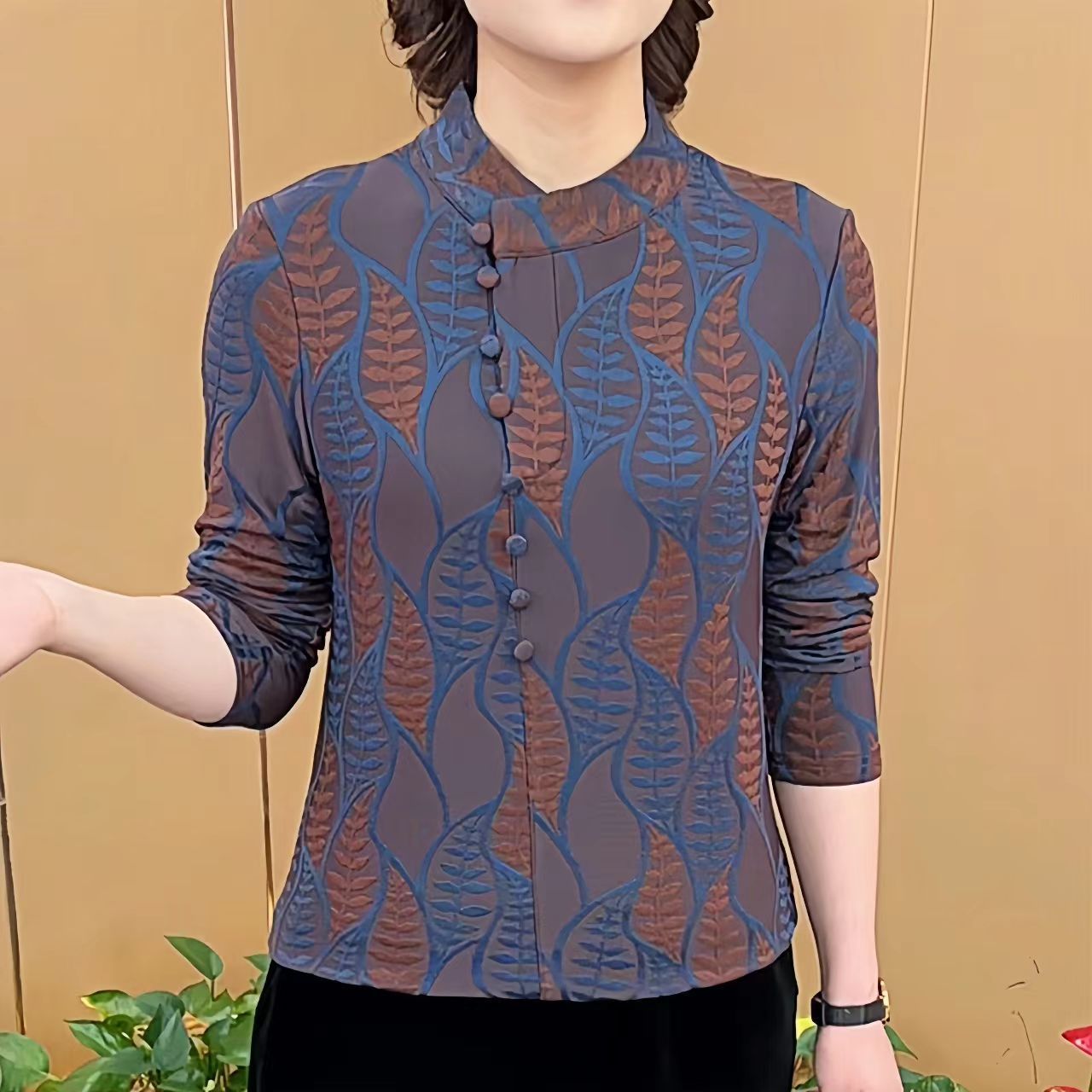 秋冬德绒妈妈减龄百搭打底上衣女