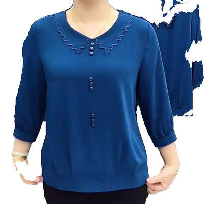 春秋女中年大码妈妈装七分袖T恤