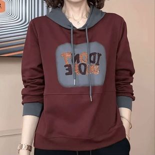 T恤女上衣卫衣打底衫 2025春秋季 长袖 中年妈妈百搭宽松时尚 新款