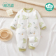 婴儿衣服秋冬薄棉连体衣8个月宝宝a类纯棉婴幼儿夹棉外出保暖冬装