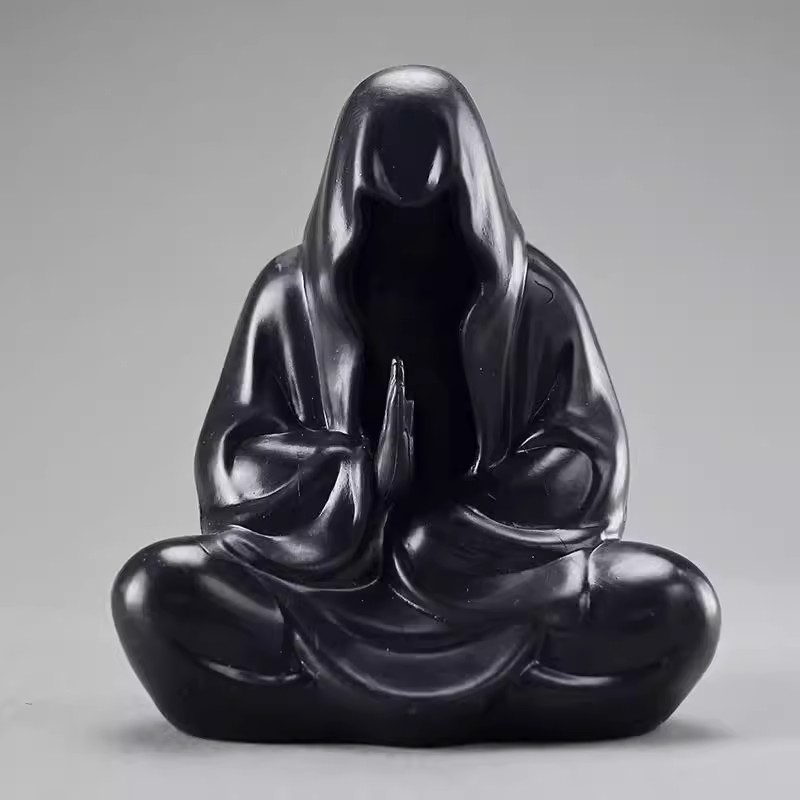 神秘黑衣人坐姿手办无相佛摆件