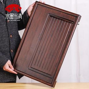 家用大号小号竹制功夫茶具茶台长方形简约托盘排水 竹子茶盘直排式