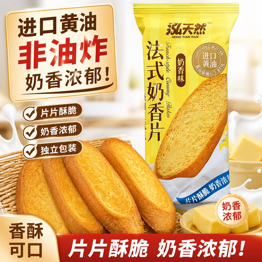 热销榜第一的法师奶香片烤面包干图片