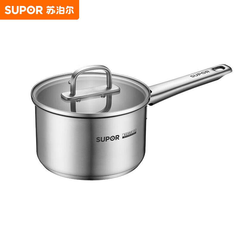 苏泊尔奶锅304不锈钢热牛奶锅小汤锅电磁炉燃气通用ST16WA1- 16cm