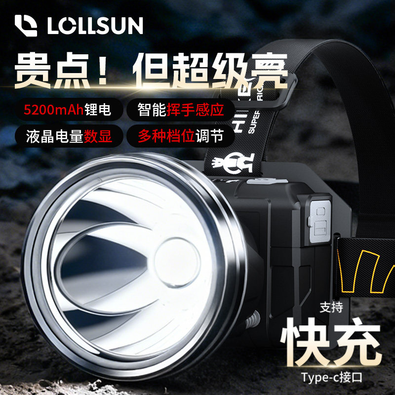 新款强光超亮头戴式充电头灯