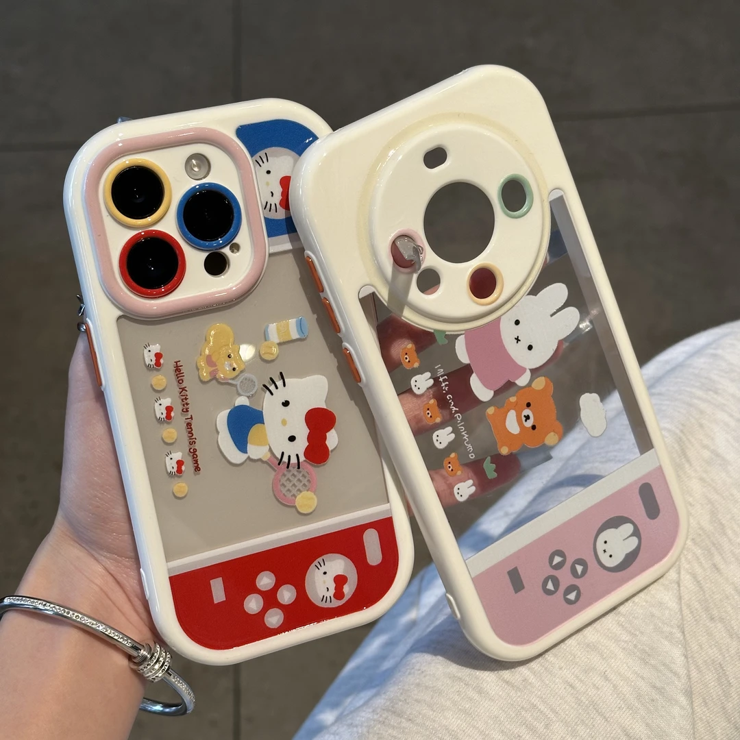 Kitty米菲兔游戏机手机壳适用苹果13/14/15/16promax小米15/14新款华为pura70小众mate70/60ins风软壳保护套
