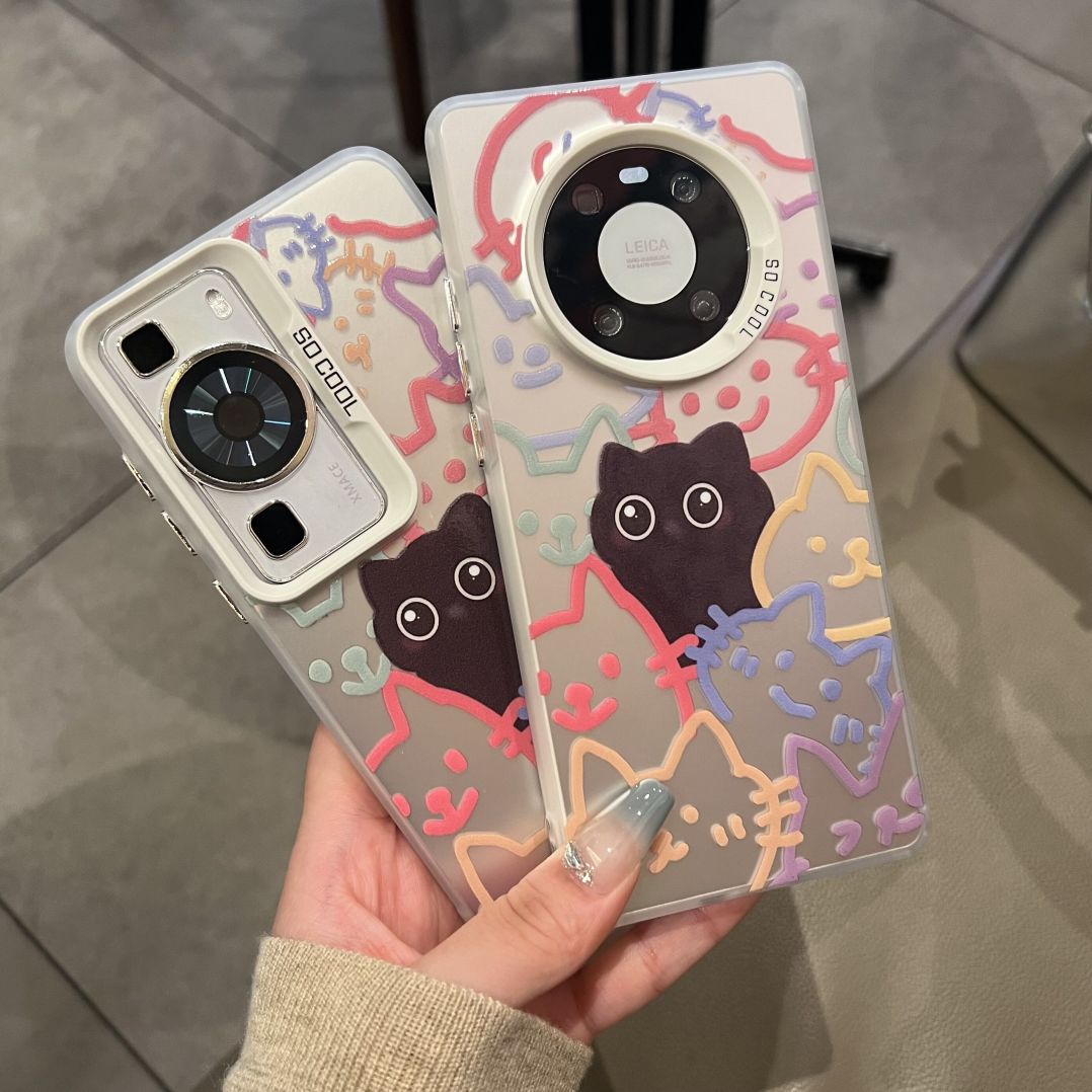 苹果15磨砂手机壳卡通可爱小猫