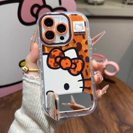 适用苹果17/16promax可爱凯蒂猫羽纱手机壳苹果15/14plus个性小米17/15pro新款findX9/X8全包vivox300/200壳