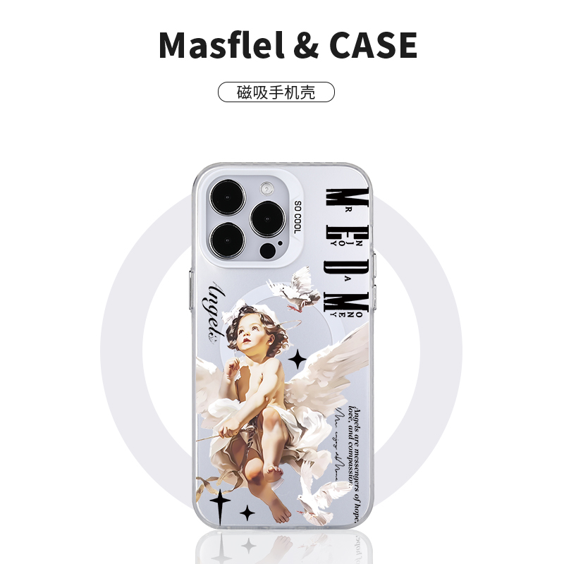 磨砂磁吸手机壳苹果15pro油画风