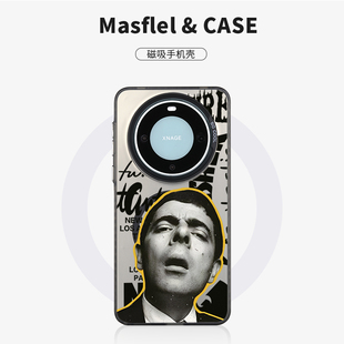 CASE原创憨豆先生趣味磁吸手机壳适用于mate60/50/40/30Pro情侣华为P70/60/50/40/30新款荣耀magic6硅胶软壳