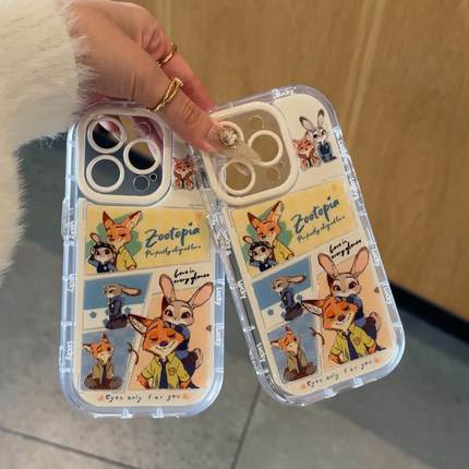 疯狂动物城朱迪尼克手机壳适用iPhone17promax高级感苹果16plus情侣小米17/15软壳OPPOfindX9可爱vivoX300男