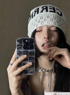 韩国小众博主同款手机壳适用iPhone15promax磨砂渐变黑色眼镜插画苹果14plus情侣12/13mini软壳11防摔保护套