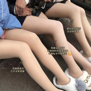 小野和子同款720针光腿袜神器女秋冬加绒双层裸感肉色打底裤连裤