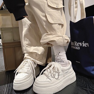 2025春新款33小码厚底小白鞋韩版休闲百搭小个子加绒真皮板鞋女