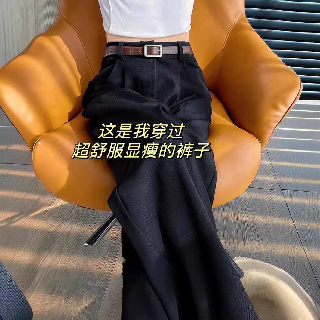 斜纹棉显瘦休闲裤直筒裤女小个子