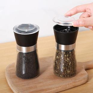 厨粉房咖胡椒研磨不锈钢家用海盐胡椒啡瓶研磨器玻璃磨器
