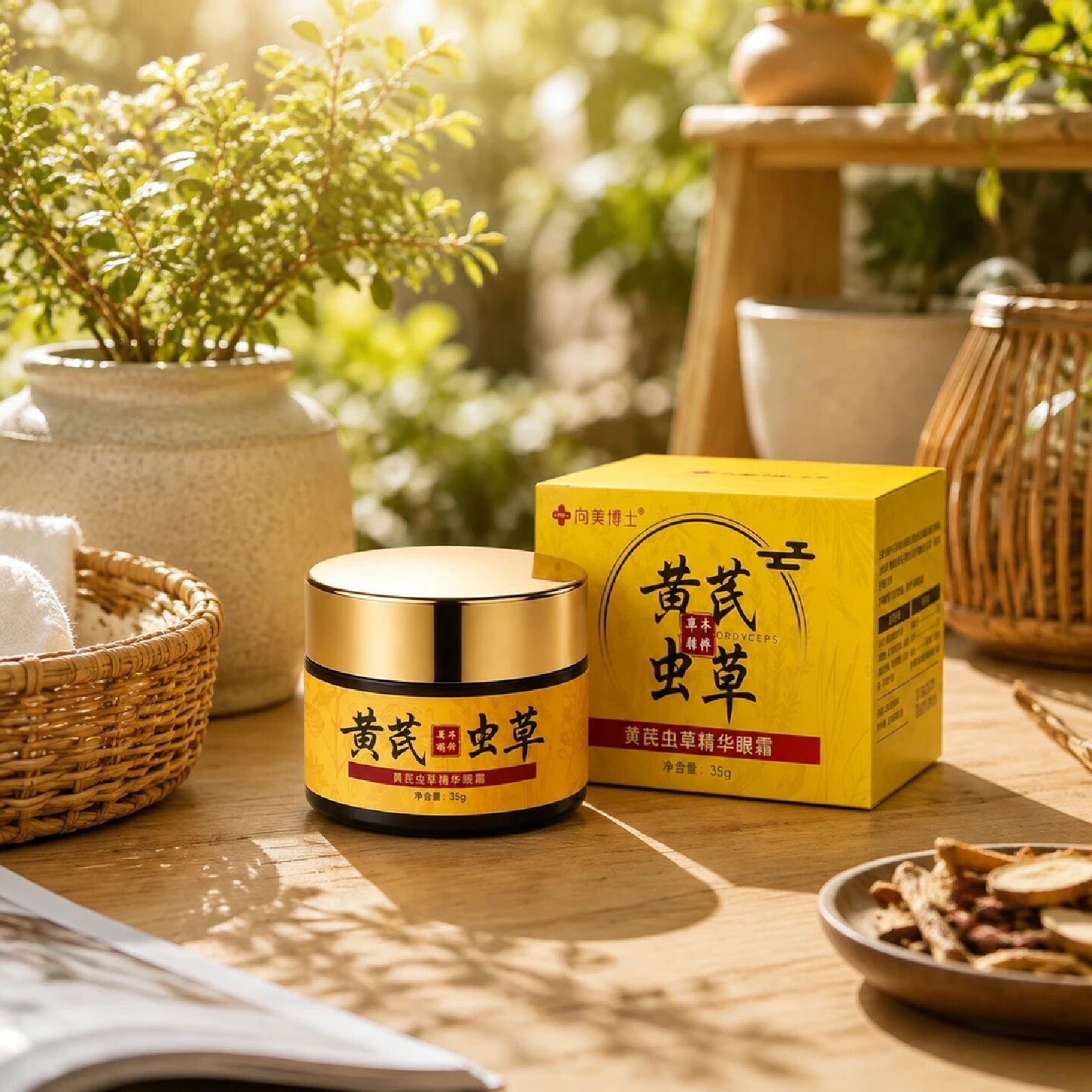 向美博士黄芪虫草精华眼霜抗皱紧致淡化黑眼圈眼袋补水保湿滋润