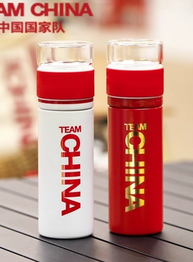 中国国家队保温杯不锈钢茶水分离男女大容量便携冲泡杯TEAMCHINA