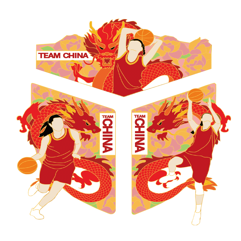 TEAMCHINA篮球火徽章套装礼盒中国国家队男篮女篮礼物文创纪念品