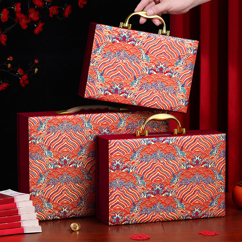 高档礼金箱男方双层大号聘礼箱聘金礼金盒订婚现金金饰彩礼钱盒子