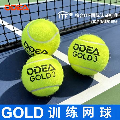 ODEA网球欧帝尔DD3训练球高弹耐打GOLD无压常压散装网球60粒袋装