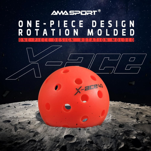 AMASPORT红色匹克球滚塑pickleball球训练比赛匹克球USAPA认证