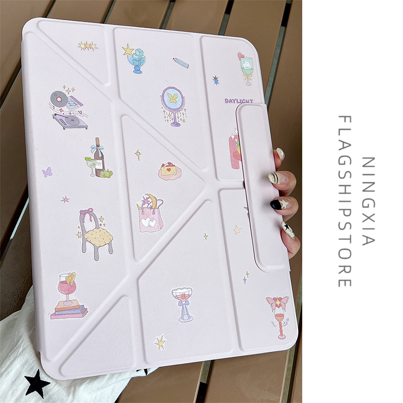 左笔槽Y+3折ipad平板保护套