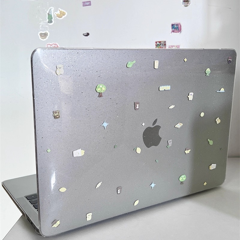 ins韩风柠檬小熊2025款适用macbookair保护壳13.6寸m4苹果macbookpro套15笔记本电脑14寸16键盘膜air透明简约