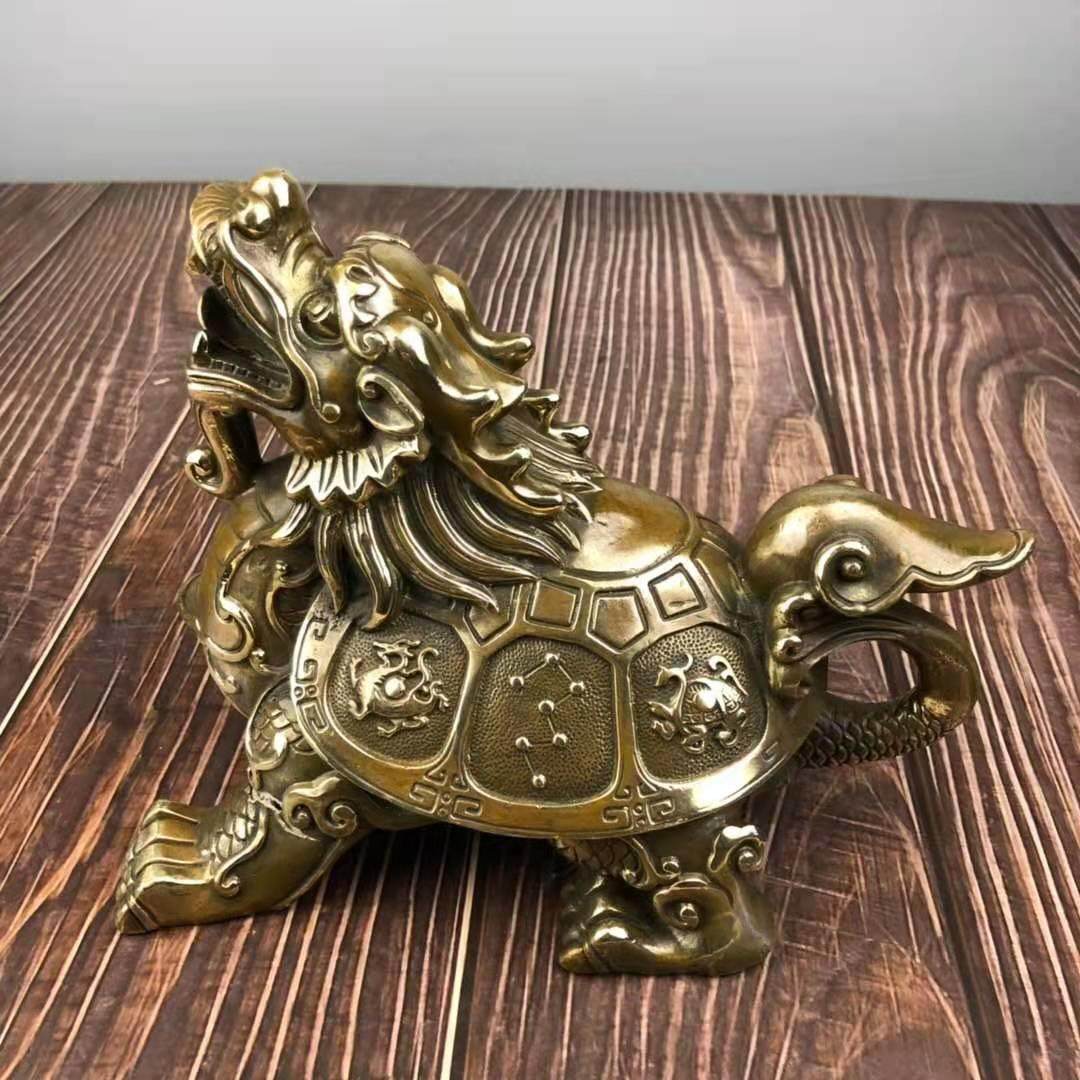 纯铜龙龟四神兽龟仿古八卦金钱龟寿字元宝龟大号瑞兽家居玄关摆件
