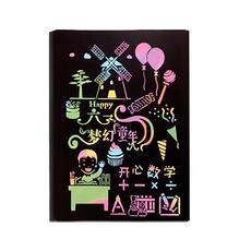 Красный шарф 100张刮画纸套装16k彩色涂鸦纸画画纸黑色刮纸画本刮花画纸炫彩变