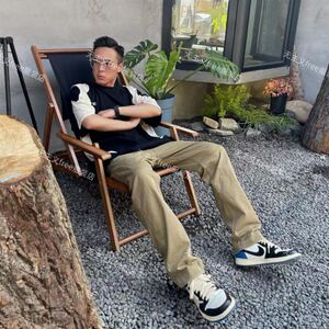 無主义美式休闲可调节水洗破坏街头耐磨直筒工装裤男做旧长裤百搭