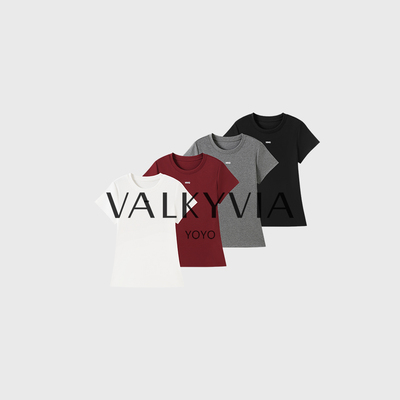 【Valkyvia/悠悠奢品】字母刺绣简约休闲圆领短袖T恤SS28005