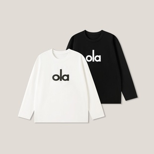 宽松套头长袖 百搭圆领长袖 CC家居控 T恤SS26366 撞色字母时尚