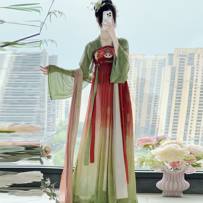 雪莲乐唐制原创汉服女中国风改良齐胸襦裙春夏款日常学生古装超仙
