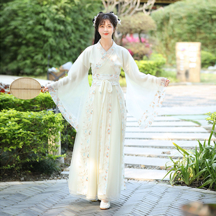 改良古風套裝 漢服女原創(chuàng)中國風超仙氣飄逸襦裙夏季 日常學生演出服