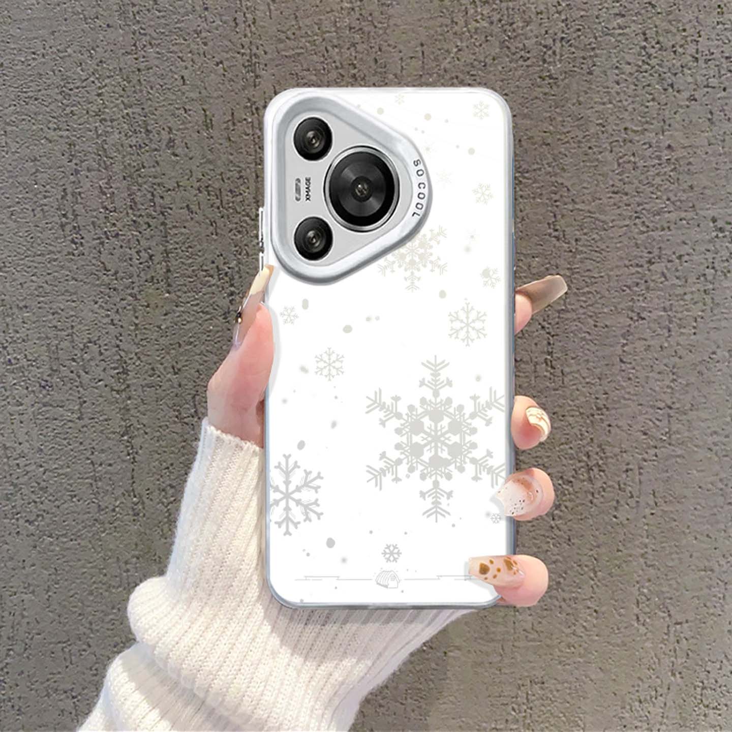 适用雪花手机壳圣诞节高级感秋冬