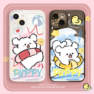 p80荣耀500红米vivox300一加ace6 小狗游泳适用苹果17手机壳iphone16小米17情侣oppo华为mate70pro nova15