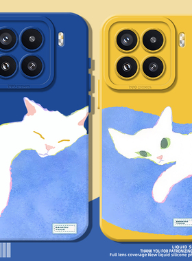 慵懒猫咪适用小米17promax手机壳15红米k80多巴胺turbo4pro情侣note13pro蓝色k70/14ultra/k60/civi3/k40/k50