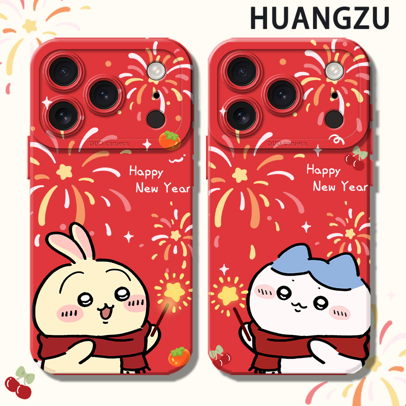 适用chiikawa手机壳情侣新年烟花