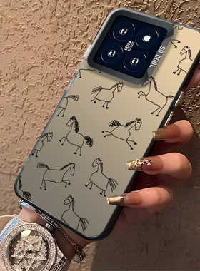 搞怪小马适用小米15手机壳17ultra红米k80新年note14pro+线条k70马年13抽象k90/12/turbo4pro/k60/k50/k40/11