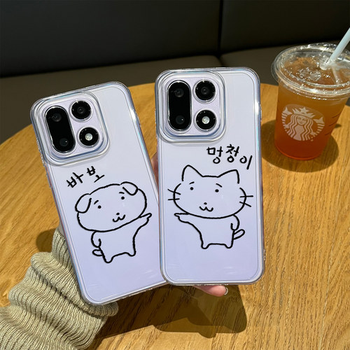 适用小狗情侣手机壳猫咪